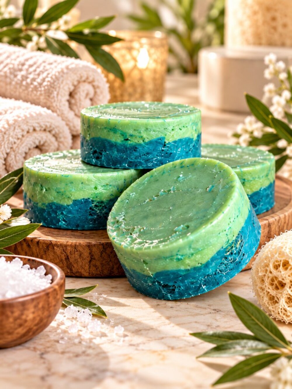 SOAK Aromatherapy Loofah Exfoliating Bar – Handmade Spa Soap